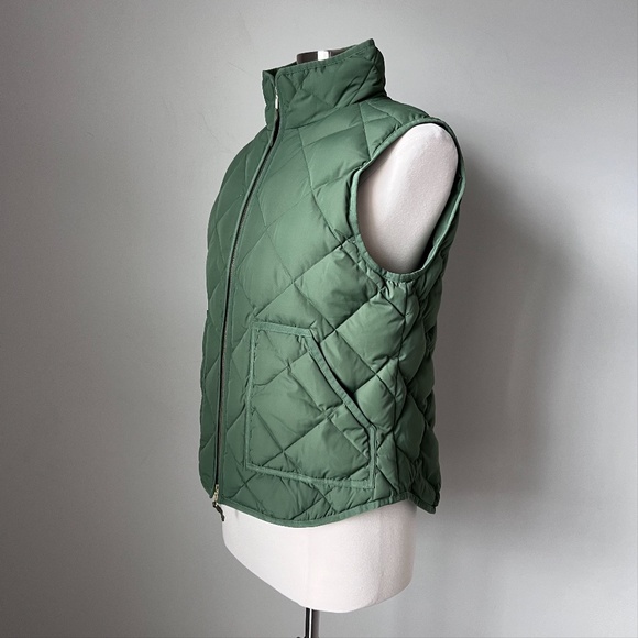 J.Crew Quilted Down Feather Puffer Vest Green Size Large Style 92465 - Picture 5 of 16